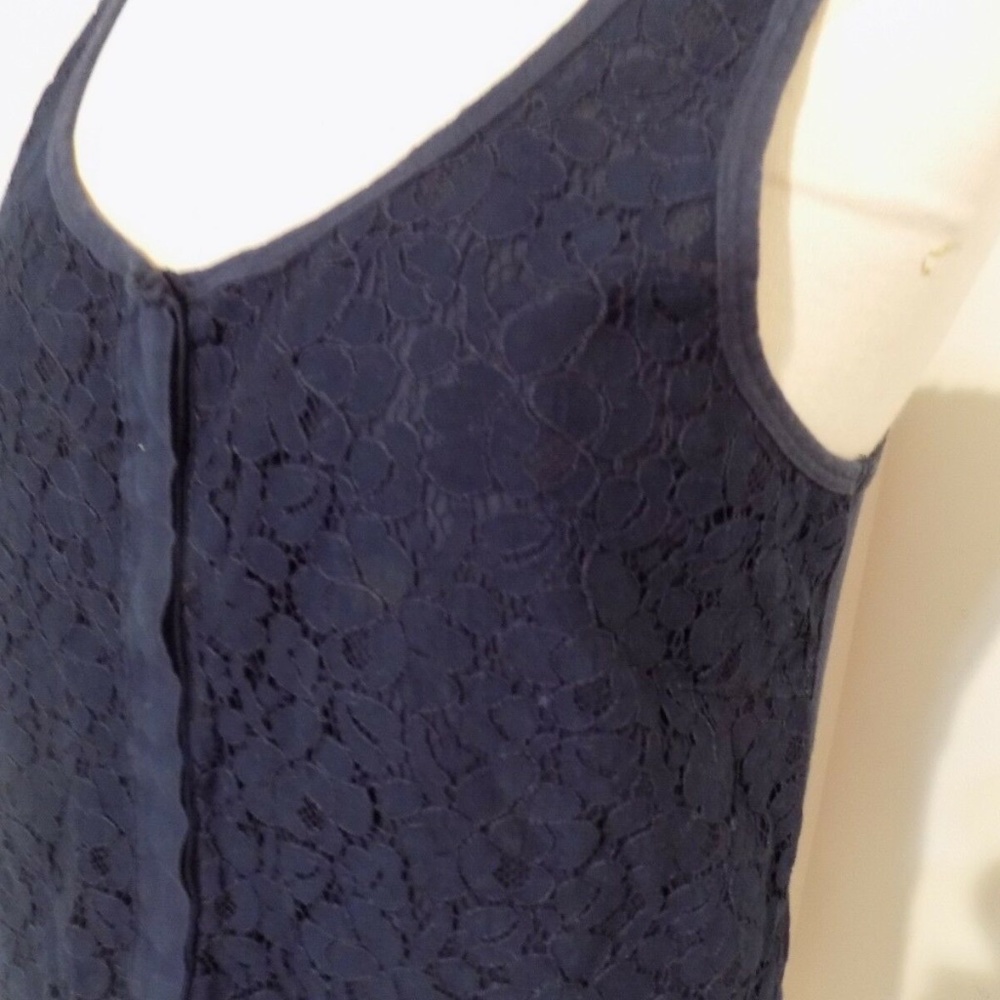 J. CREW Navy Blue Lace Tank Top, Medium